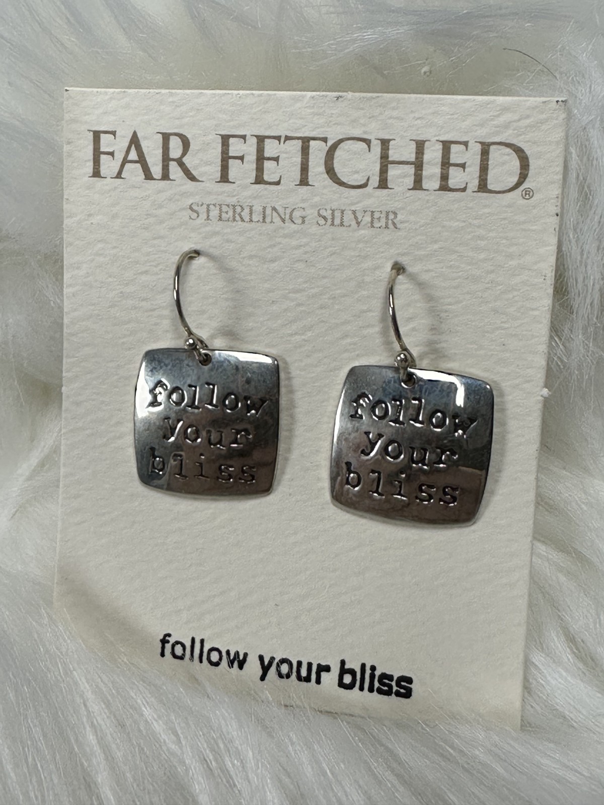NEW Vintage FAR FETCHED “follow your bliss” Earrings .925 Sterling Silver ET158