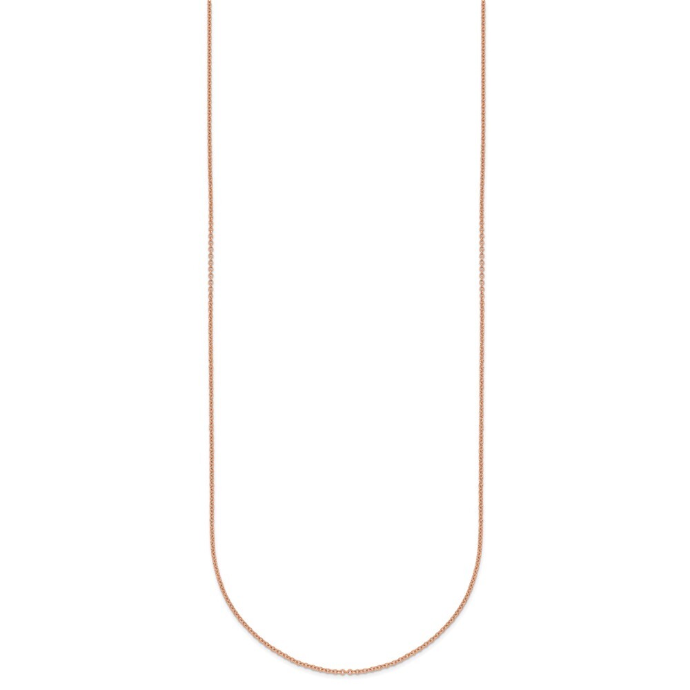 18K Rose Gold Polished 1.1mm Solid Cable Chain Necklace 18″ for Women 1.49gram
