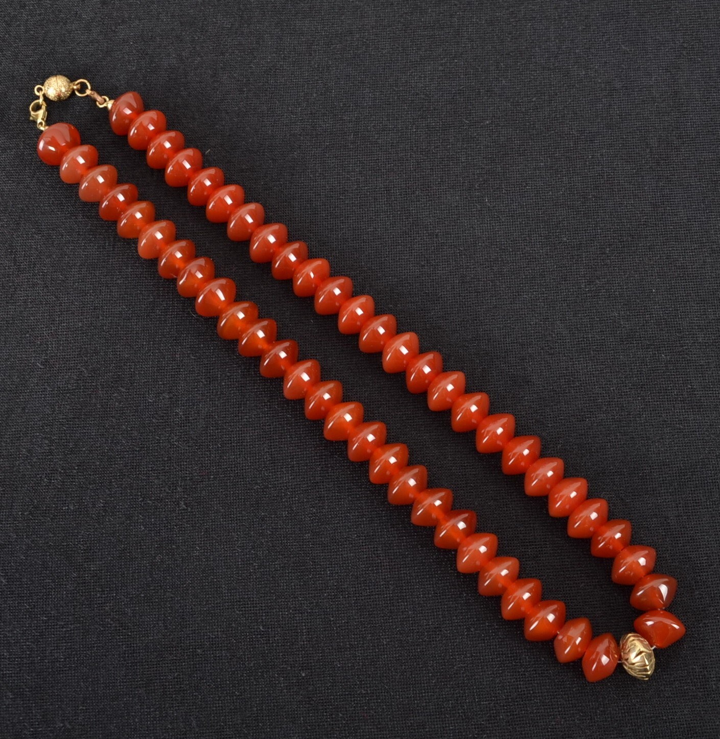 Real Pearl Necklace Agate Beads Terracotta 123g 52cm Long Gemstone Jewellery