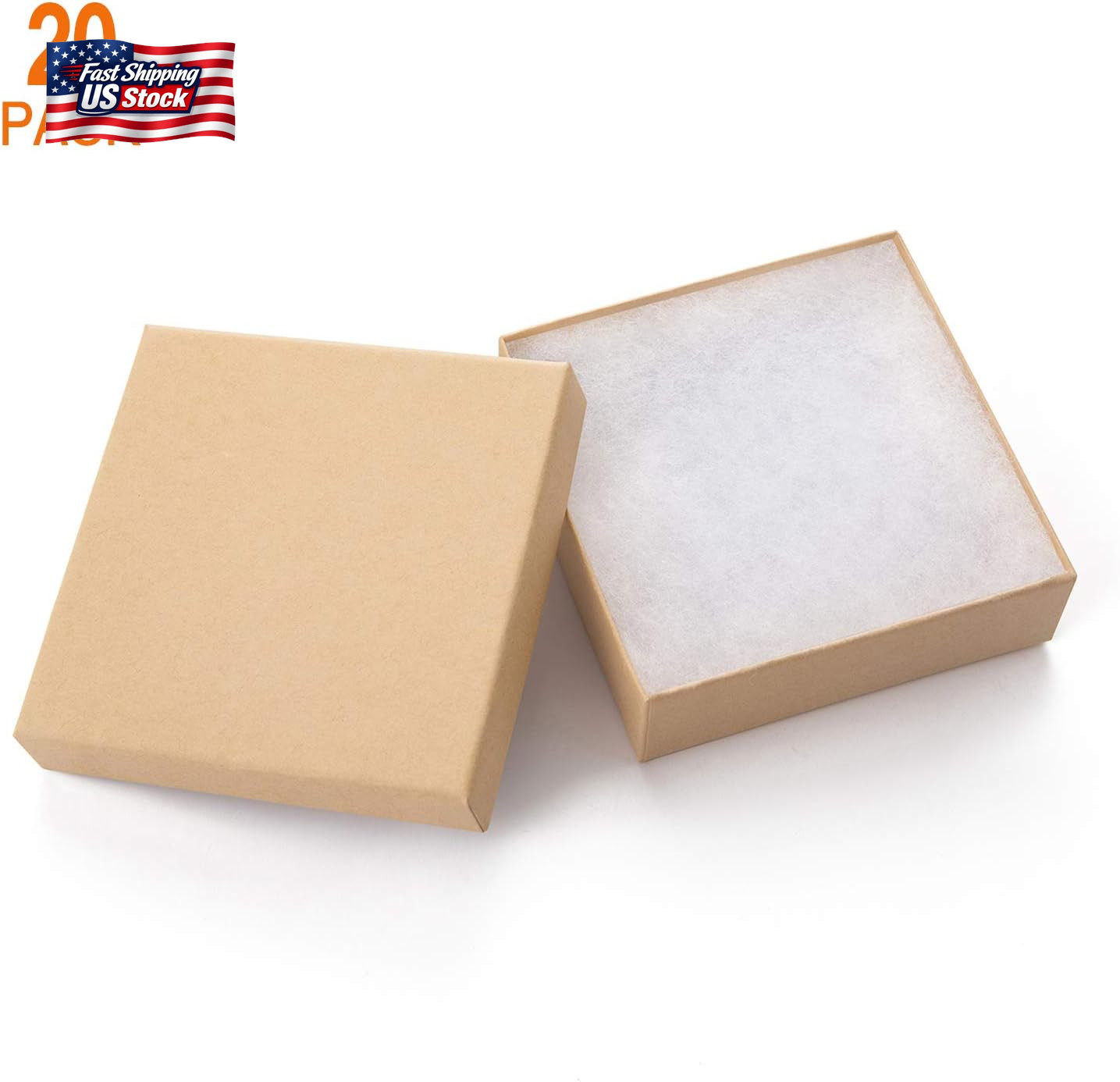 GEFTOL Jewelry Gift Boxes 20 Pack 3.5X3.5X1 Inch Cardboard Jewelry Boxes,Small G