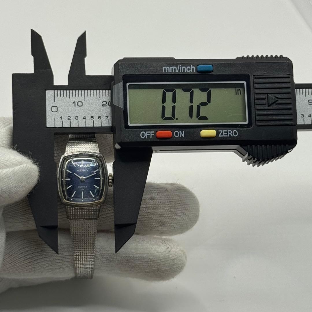 Working condition SEIKO manual winding watch with blue dial and 21 JEWELS bracel