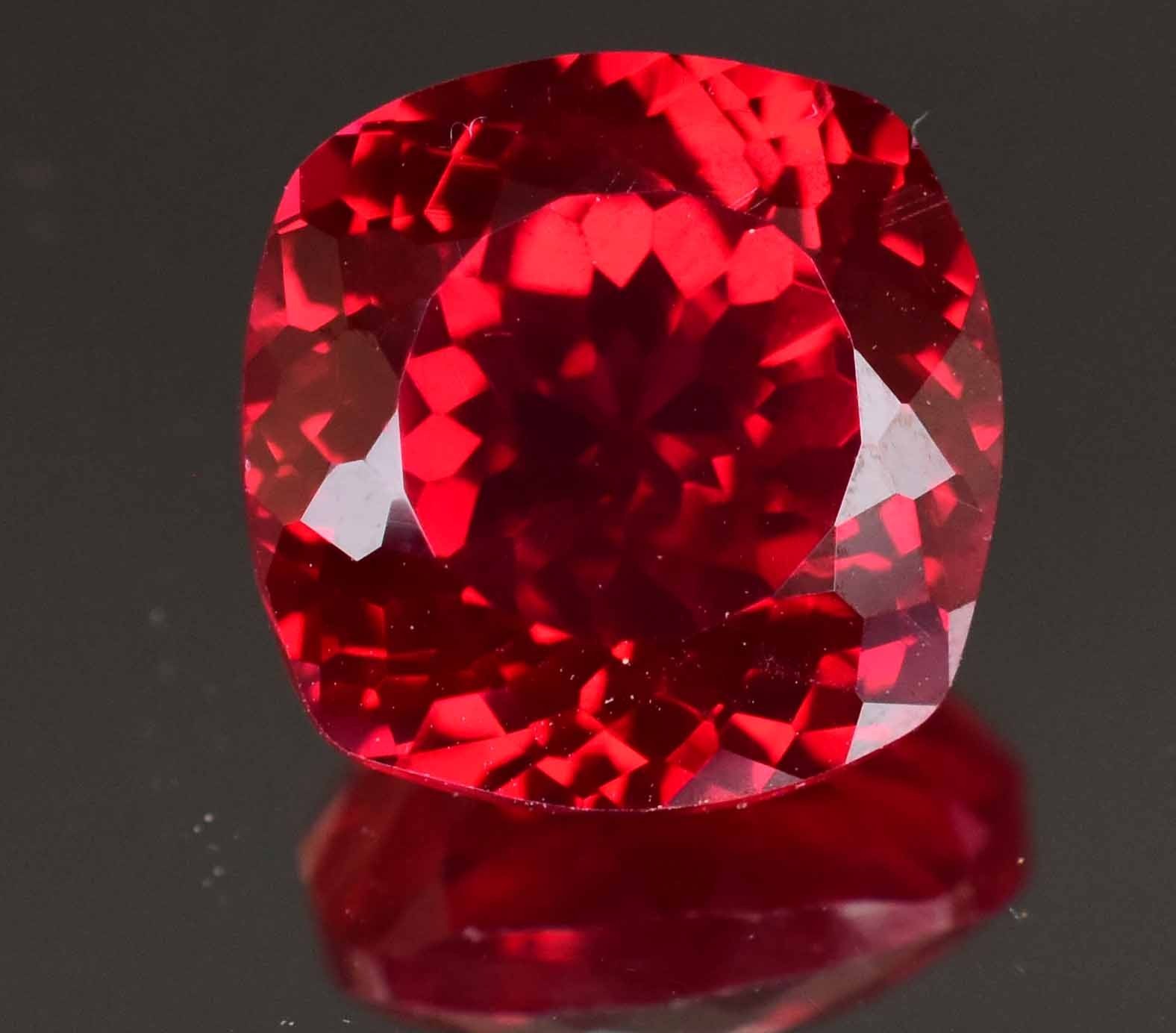 11.40Ct Natural Myanmar Red Spinel Certified Cushion Cut Flawless Loose Gemstone