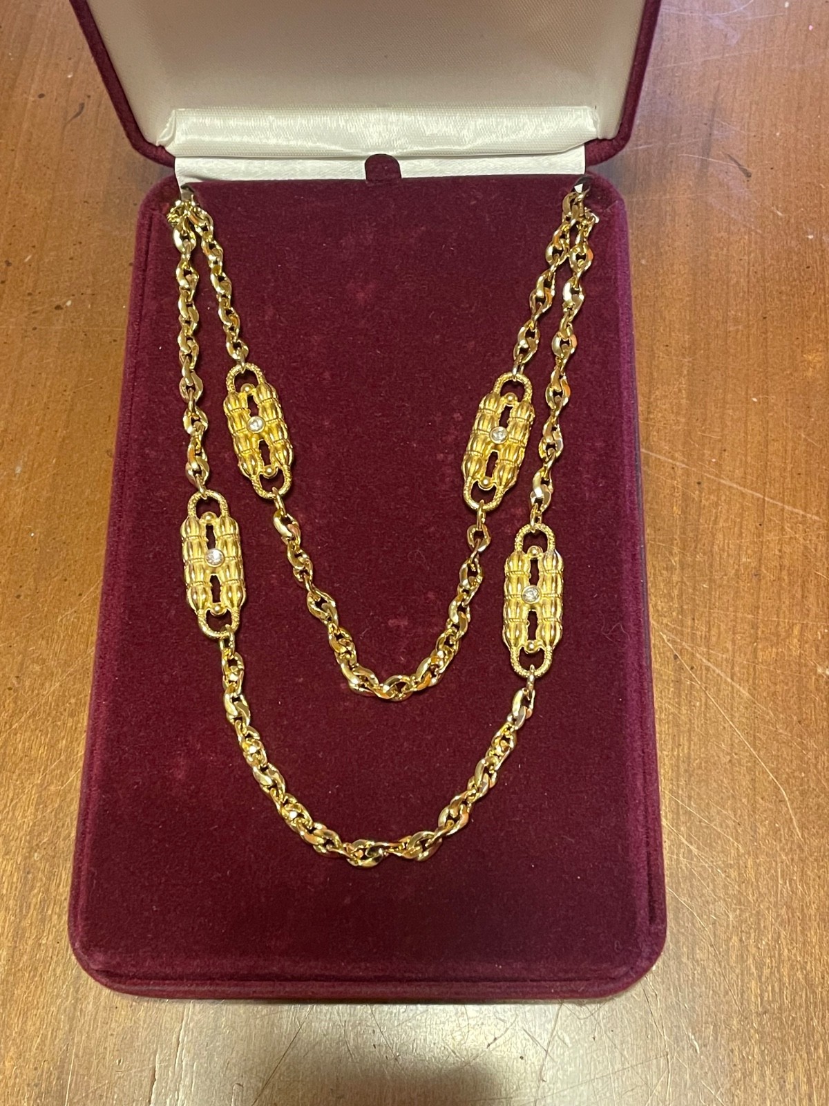 Vintage Camrose & Kross Jackie Kennedy GoldTone Paperclip 32″L Necklace W/ COA