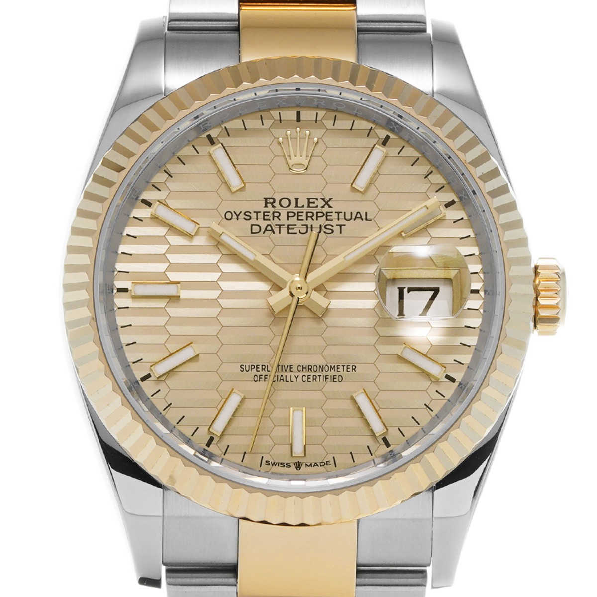 ROLEX Datejust 36 126233 Golden Fluted Motif WATCH 699176