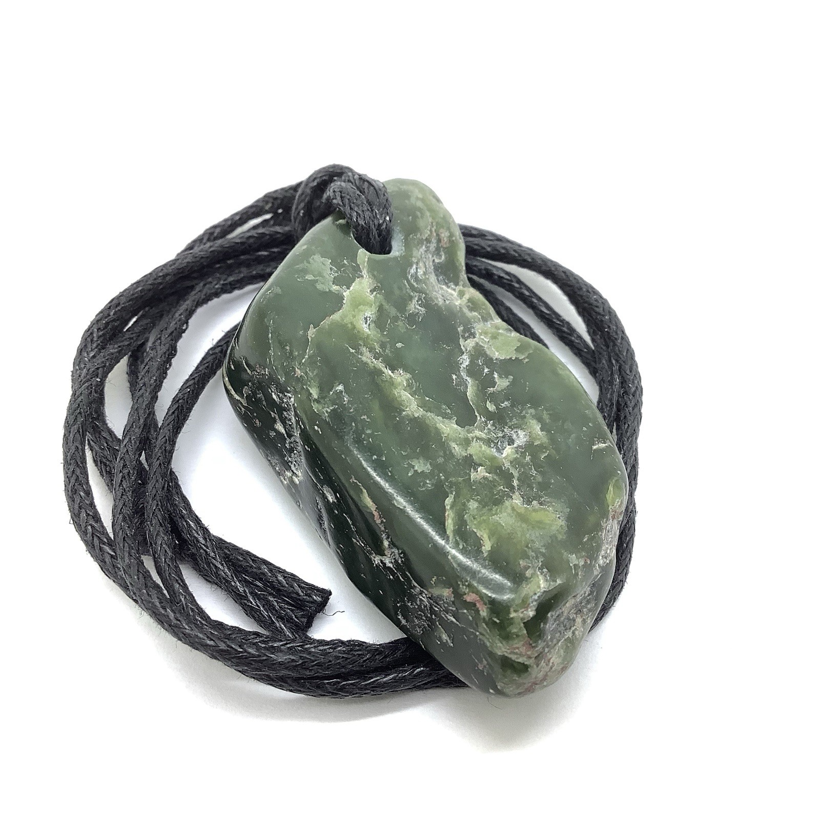 Big Sur Jade Pebble Pendant Green Ocean Polish Nephrite Jade Stone Necklace #292