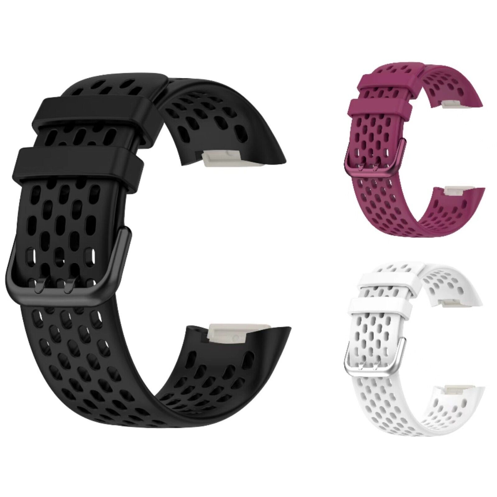 For Fitbit Charge 5/ Charge 6 Silicone Sports Replacement Breathable Band Strap