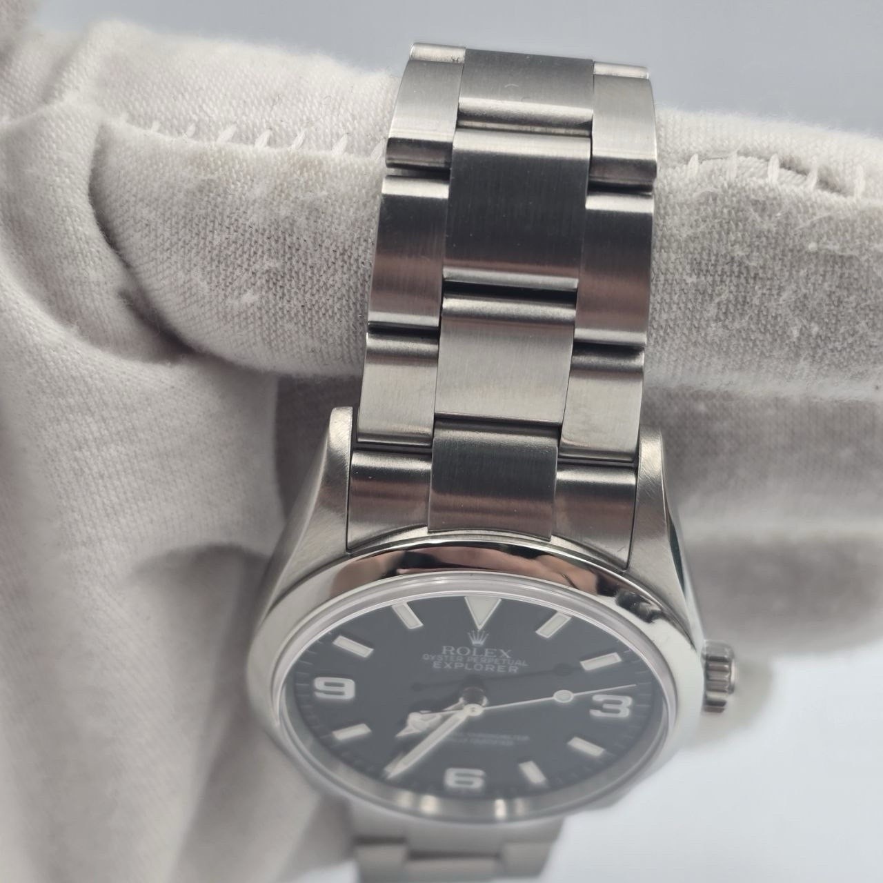 2008/2009 PAPERS Rolex Explorer l 114270 36mm Steel Black Dial Watch BOX