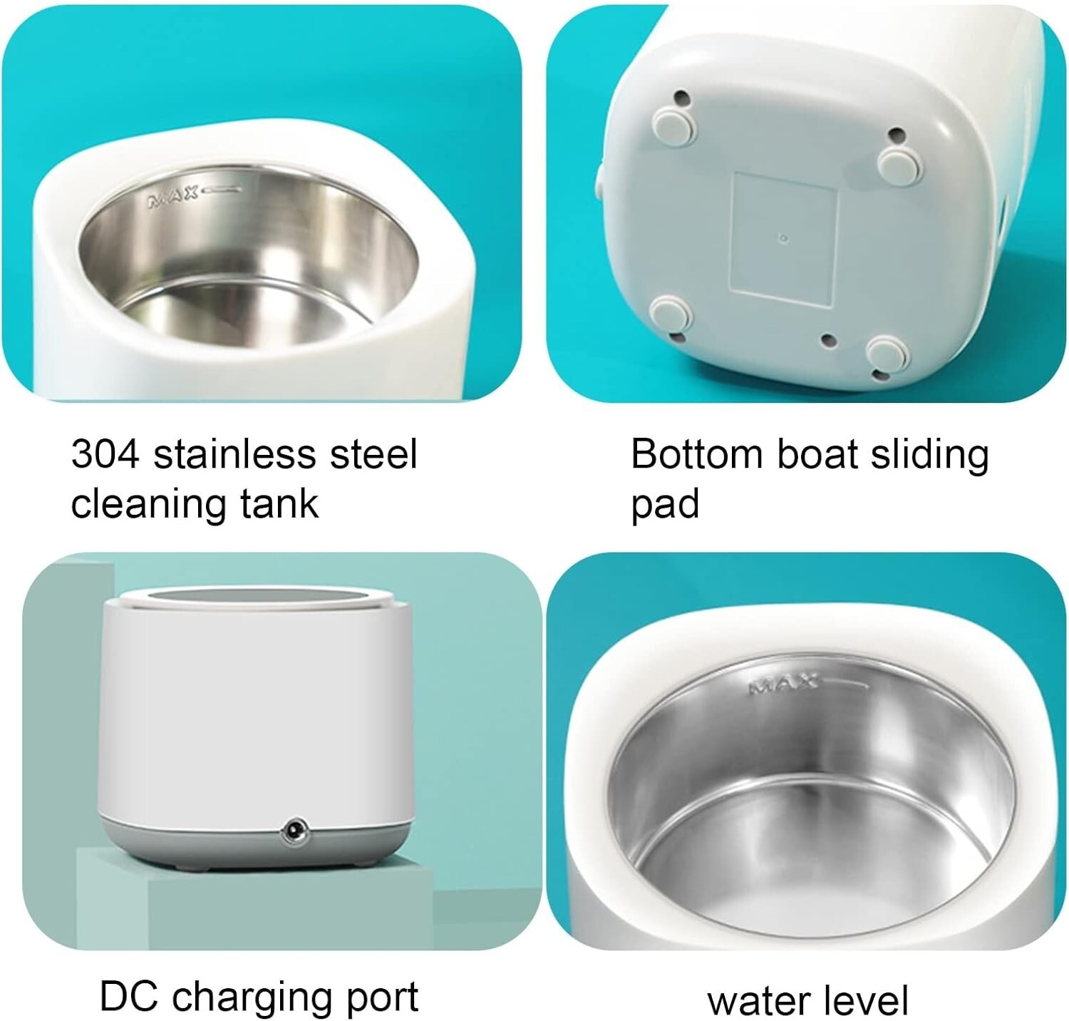Small Ultrasonic CleanerJewelry Cleaner 180ML One-Button Start and 5 Min Timing