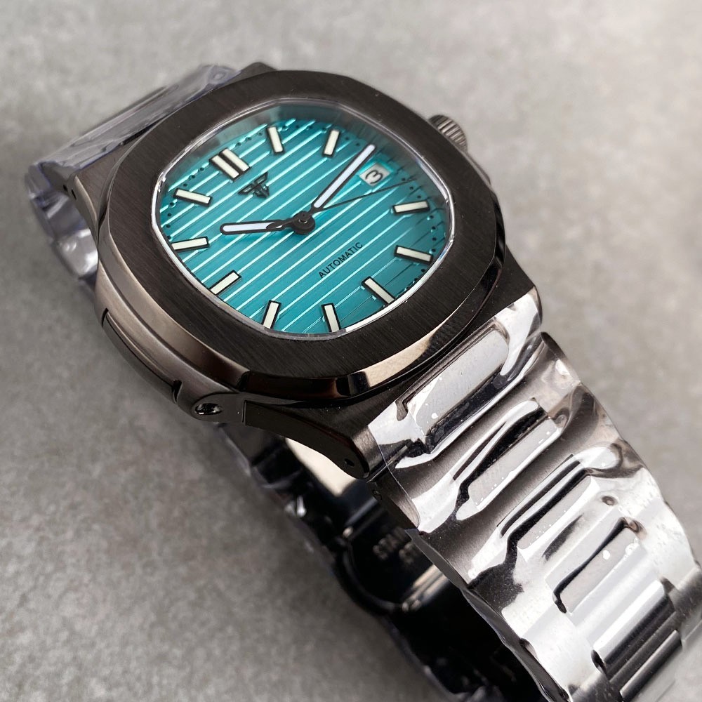 20ATM Tandorio 40mm Black PVD Sapphire Glass Automatic NH35 Movement Men Watch