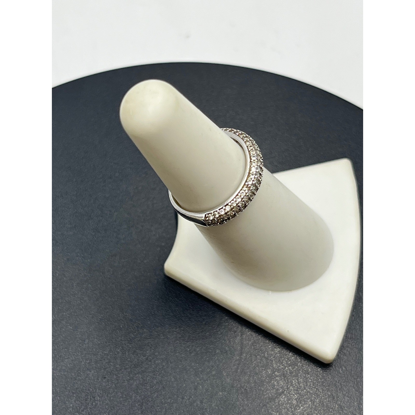 FZN Fuzion Creations Vintage Designer Cubic Zirconia Sterling Silver Ring sz 6.5