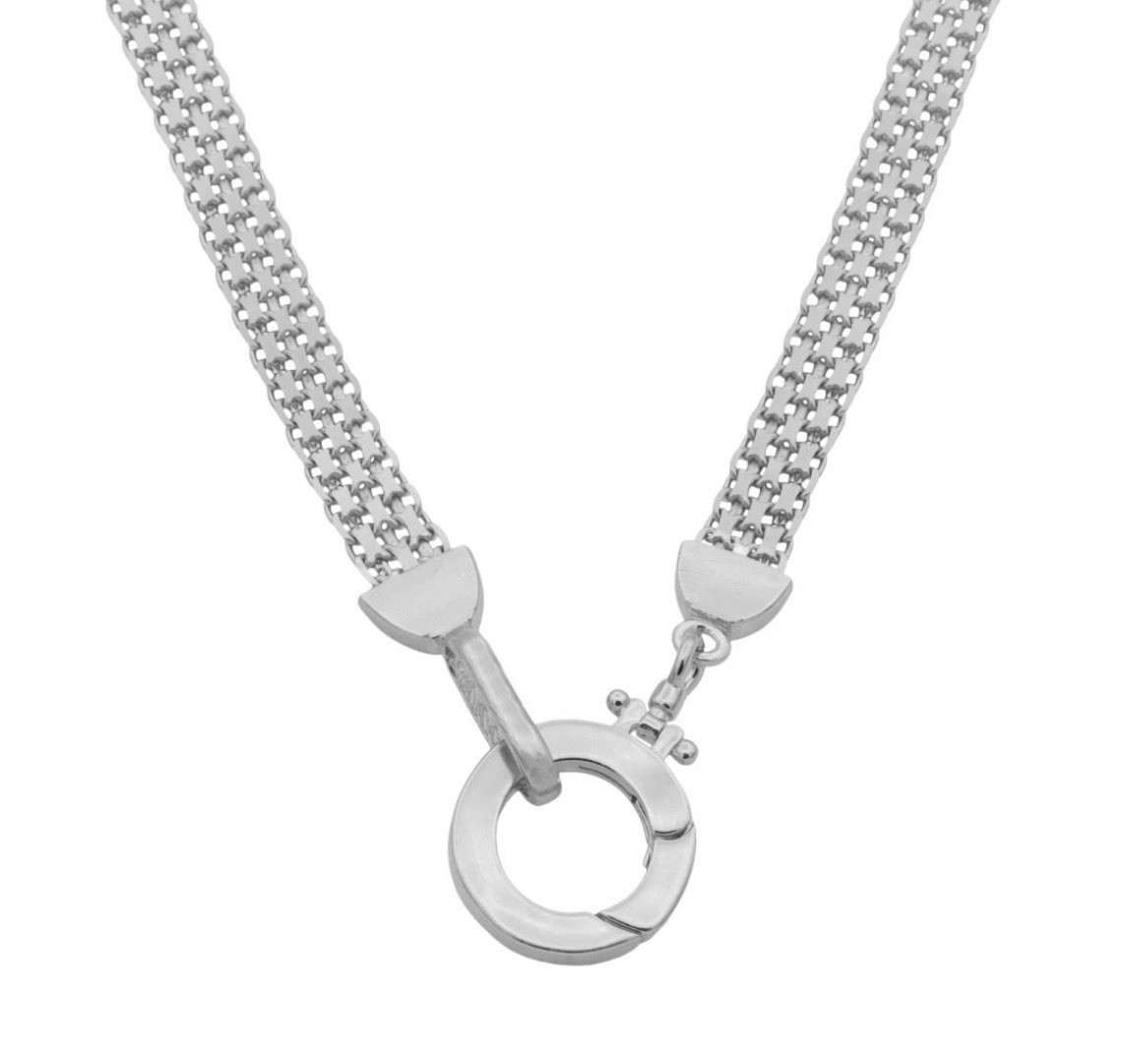TALISA Sterling Silver EMMA HERRINGBONE Name Necklace! 6mm wide, 18in, 17.46g