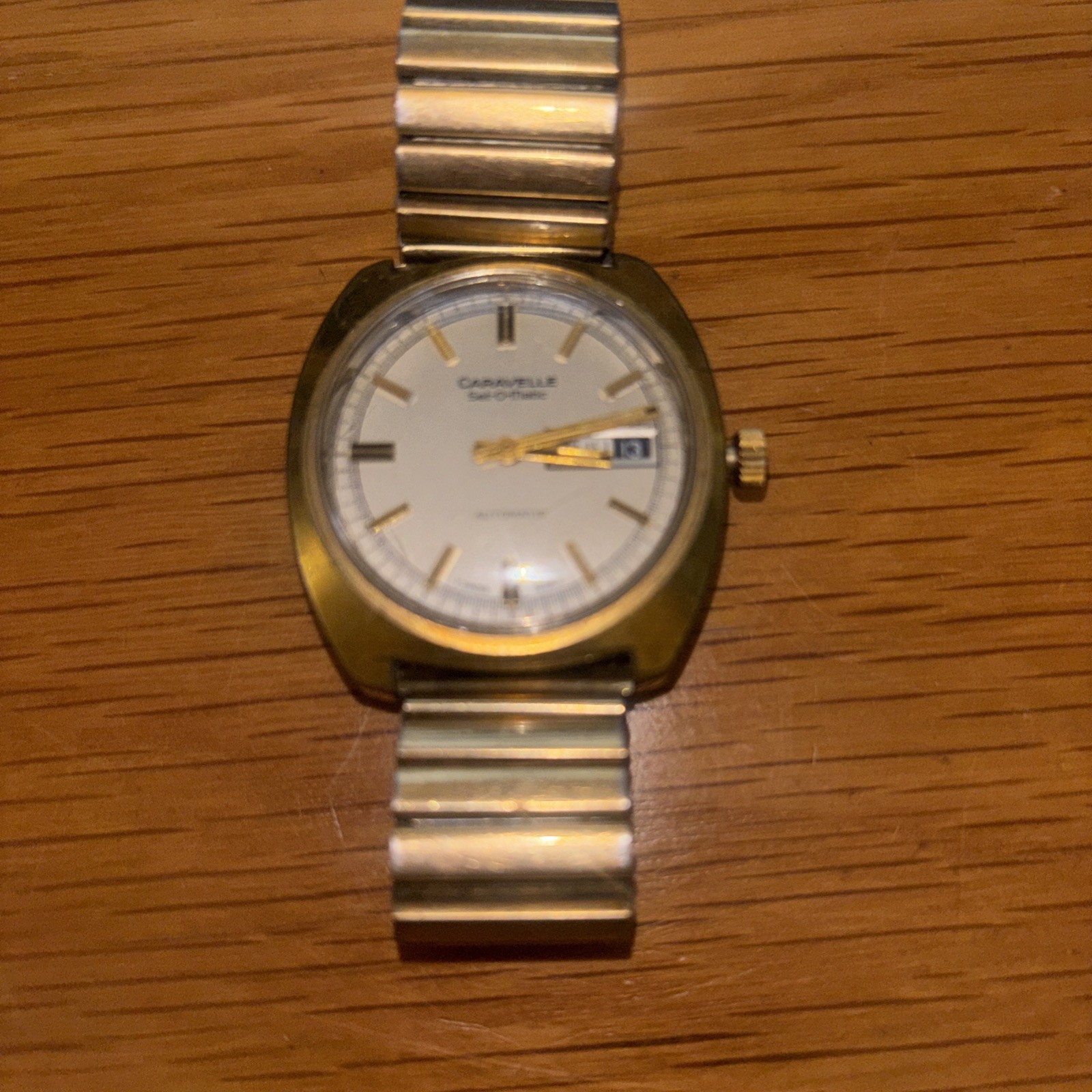 Gold tone Caravelle by Bulova Set-O-matic vintage and Swiss automatic movement
