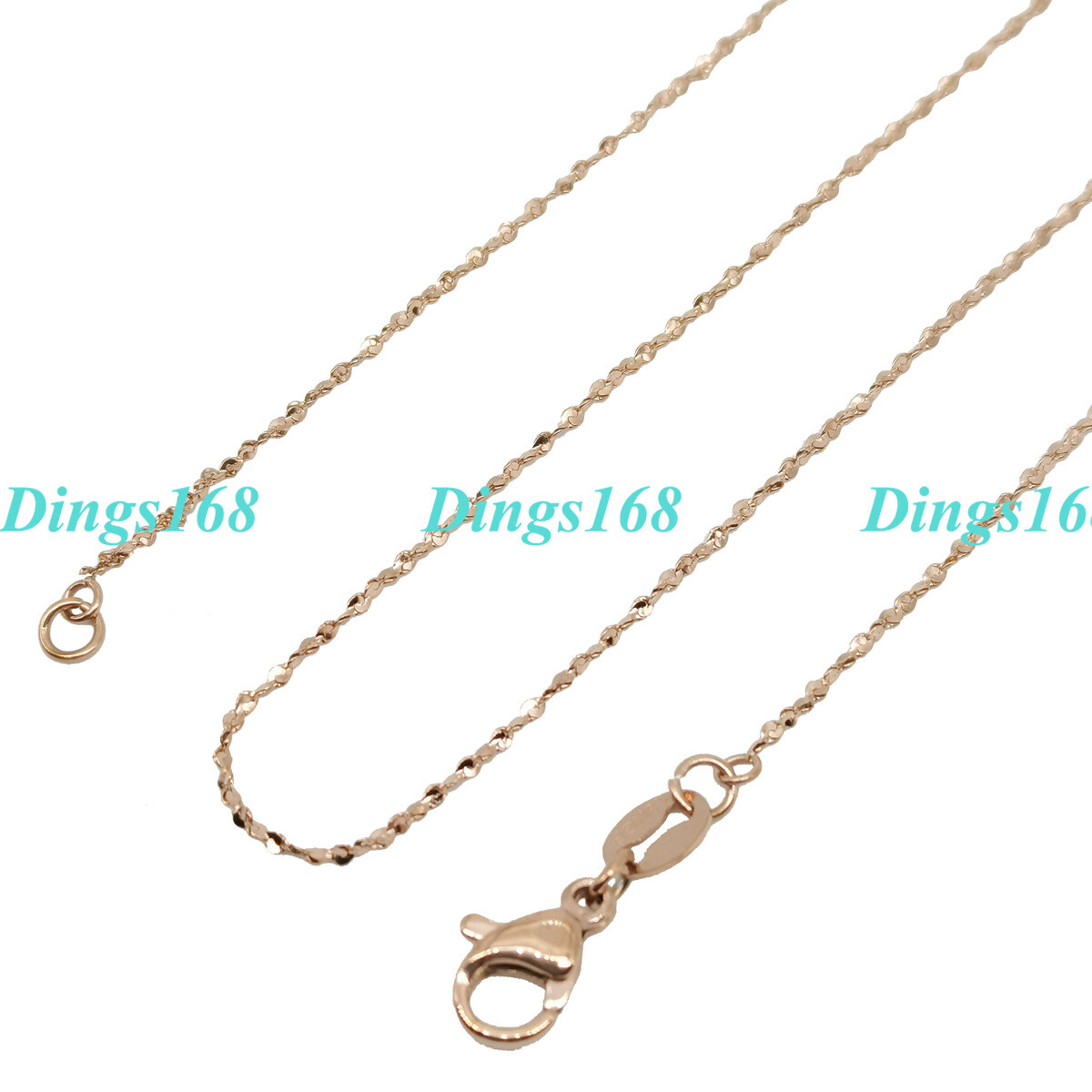 18K Rose Gold Filled Italian Necklace Chain 1mm/2mm/3mm Wide*16″/18″/20″/22″/24″