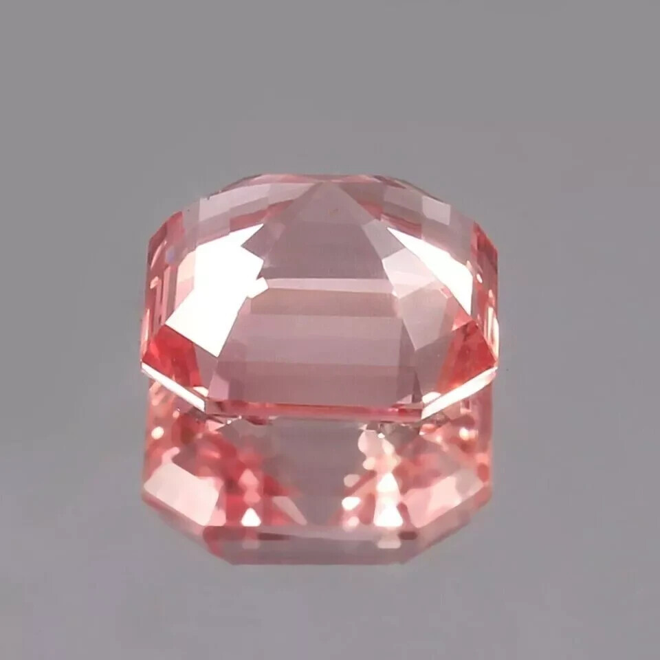 Padparadscha Sapphire Unheated Natural Ceylon 10-12Ct Asscher Cut Loose Gemstone