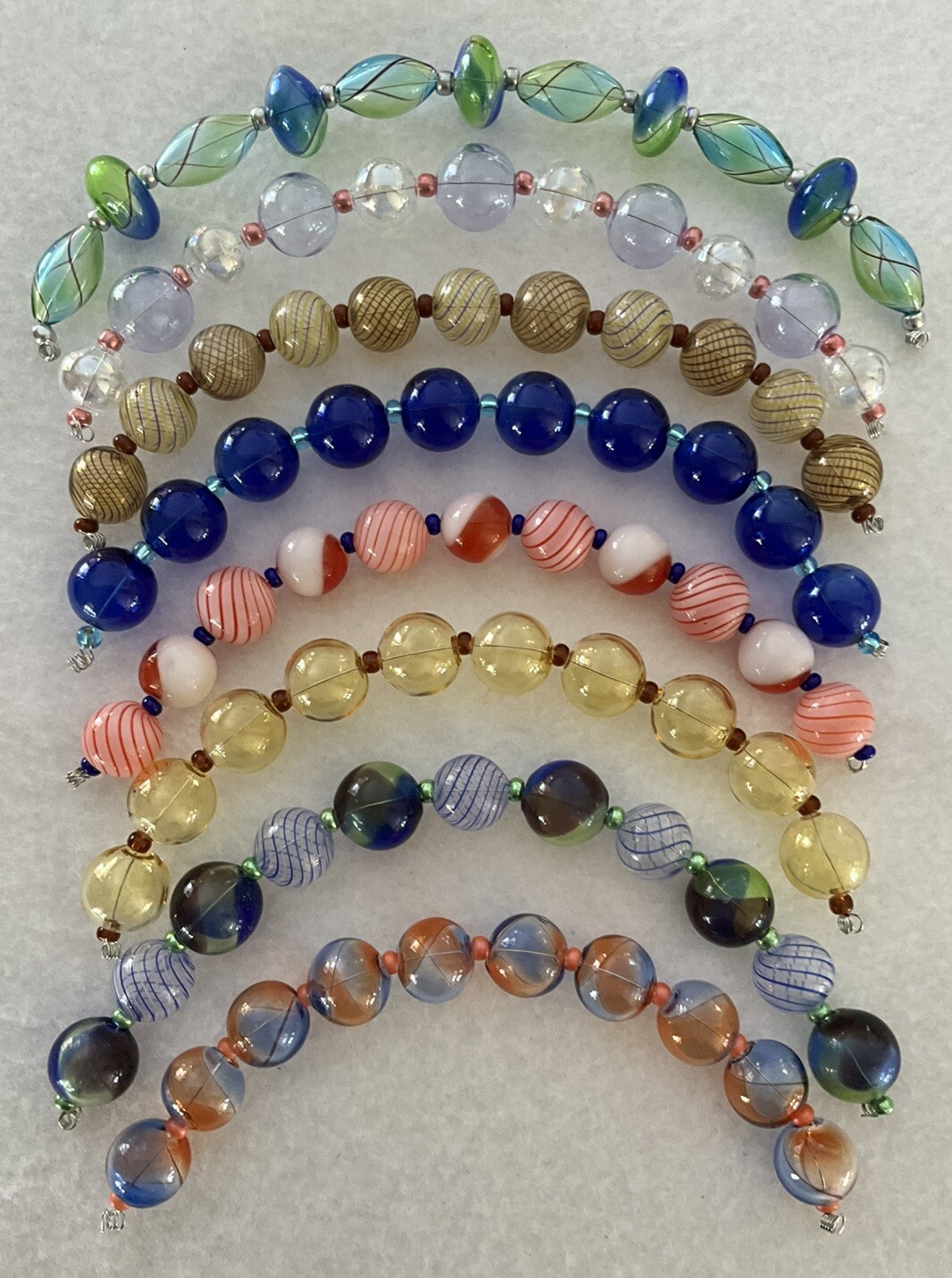 New Handblown LampWork Glass Bead Lot 12-18mm/8 Strands