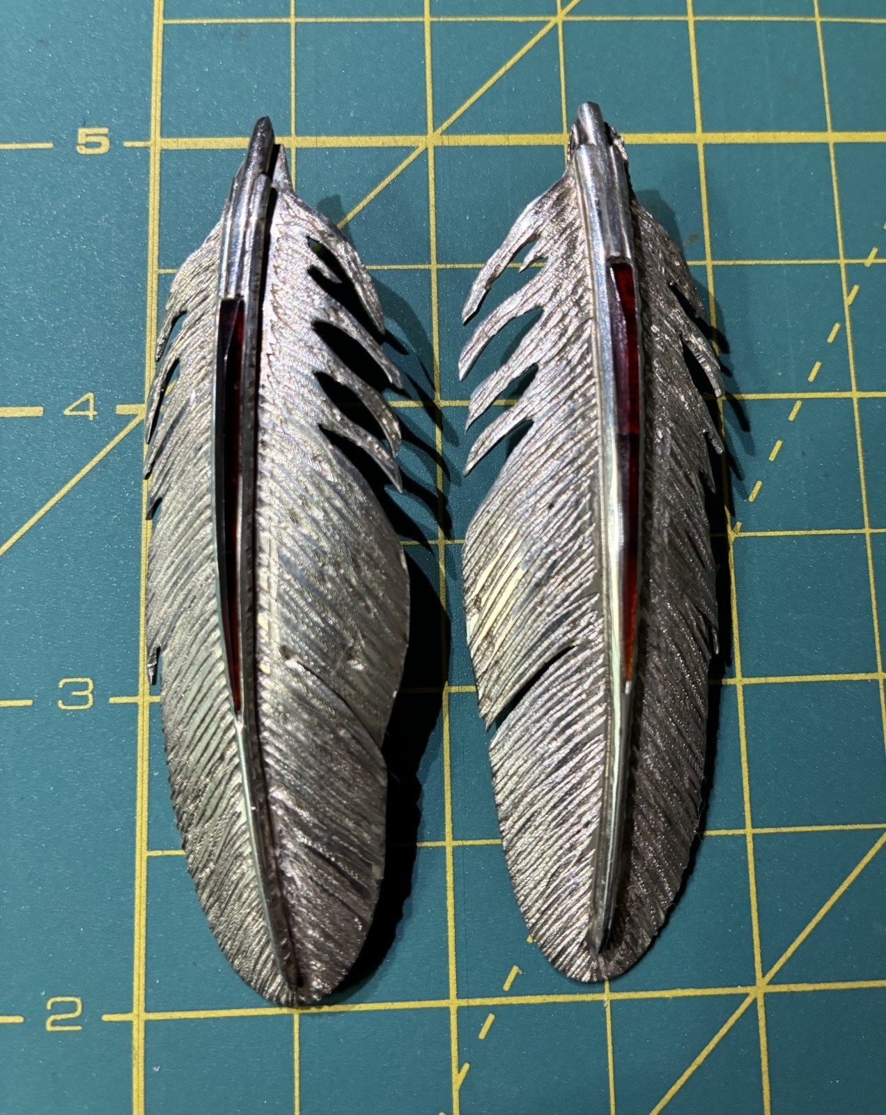 LAKOTA SIOUX STERLING/STONE Feather Earrings R.I.P. Micheal Little Elk 1950-2012