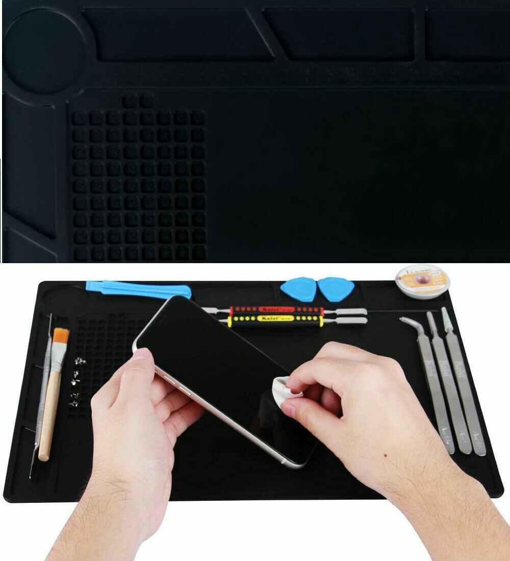 Watchmaker’s Rubber Bench Mat Anti-Slip Pad Jewelry Watch Repair Tools Black