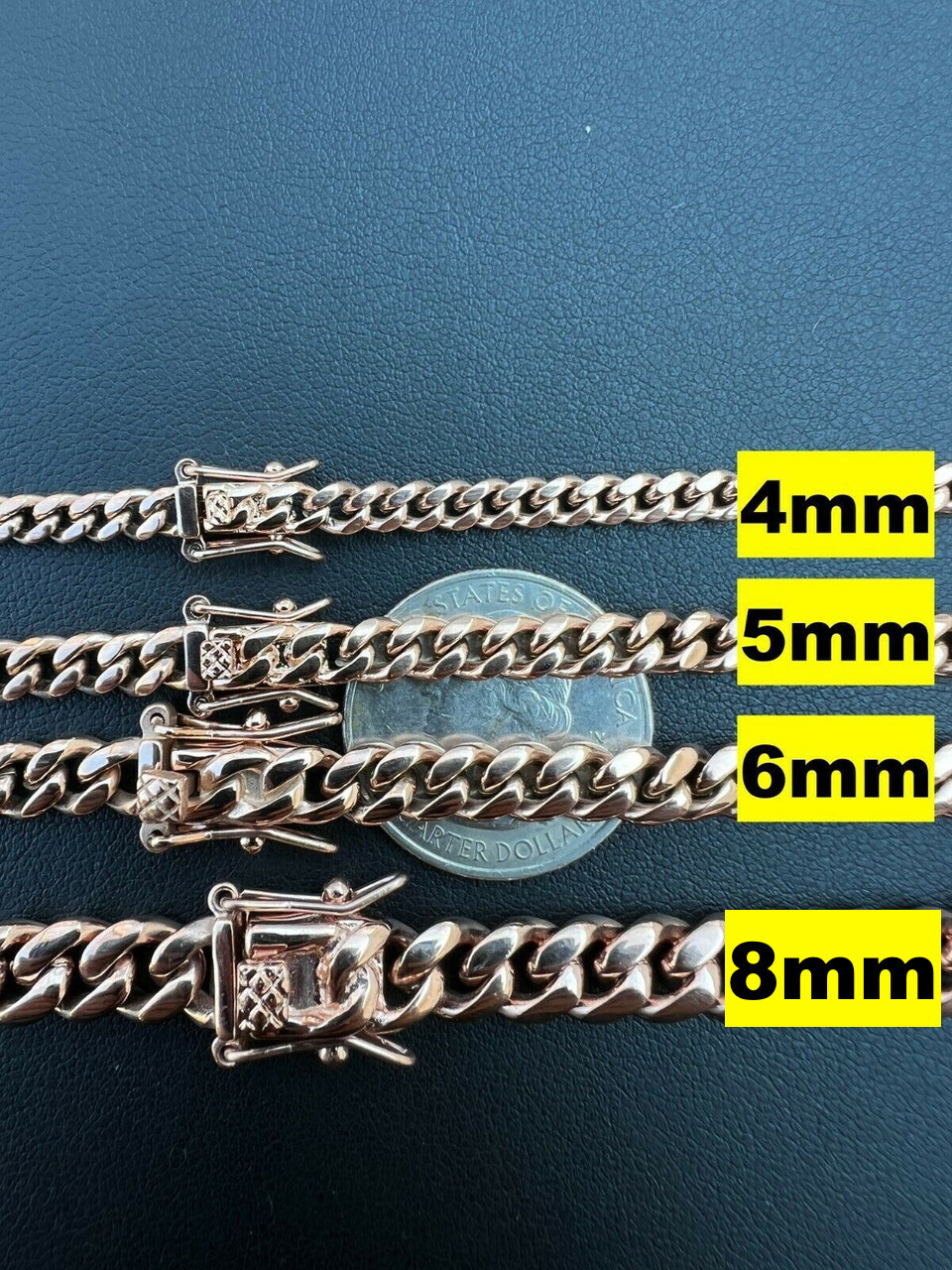 Miami Cuban Link Bracelet 14k Yellow Gold Plated Stainless Steel 4-18mm
