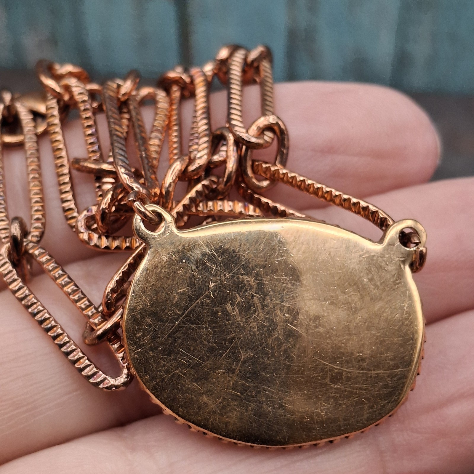 Aurora Opal Solid Copper Paperclip Chain Necklace Boho Southwestern 18-20in