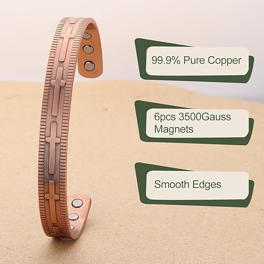 Copper Bracelet for Men and Women, 99.9% Solid Copper Magnetic Bracele