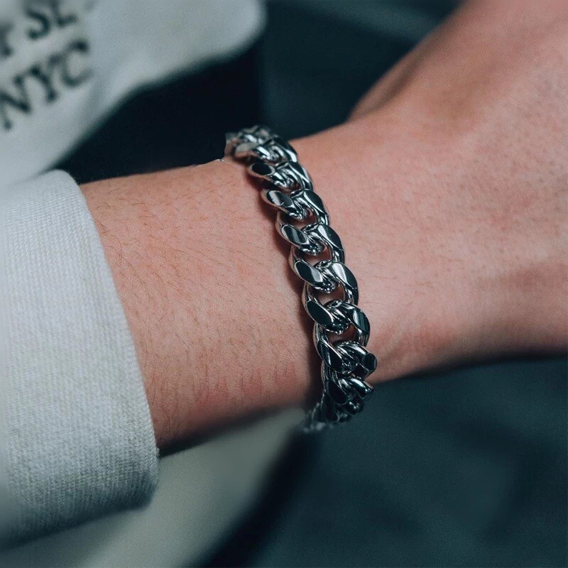 3/5/7/9mm Stainless Steel Curb Cuban Link Bracelet Mens Womens Chain Adjustable