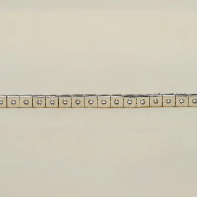 Round UGL Certified Natural Diamond Tennis Bracelet Wedding Gift 14K White Gold