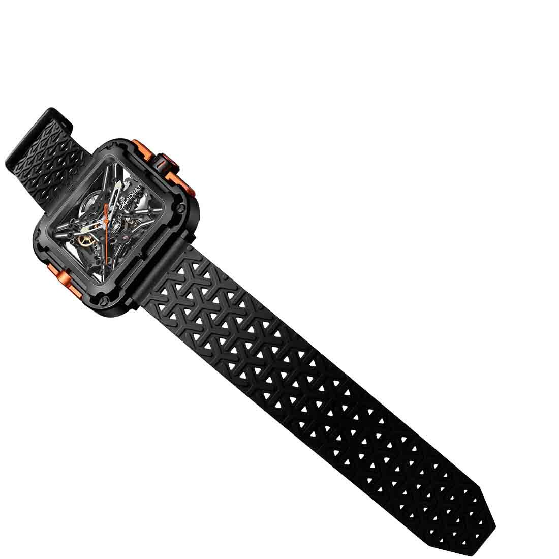 CIGA Design X Series Automatic Openworked Steel Square Black Men’s Watch