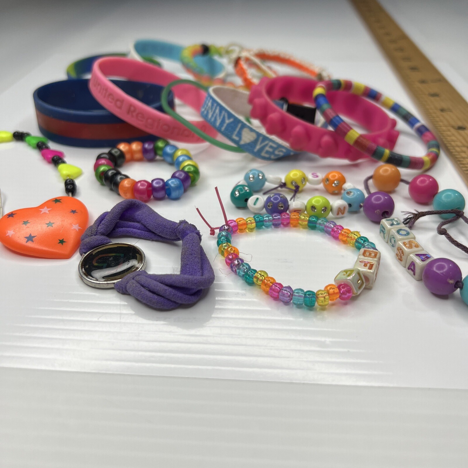 H1 Lot silicone girls Unisex kids bangles bands Retro bracelets