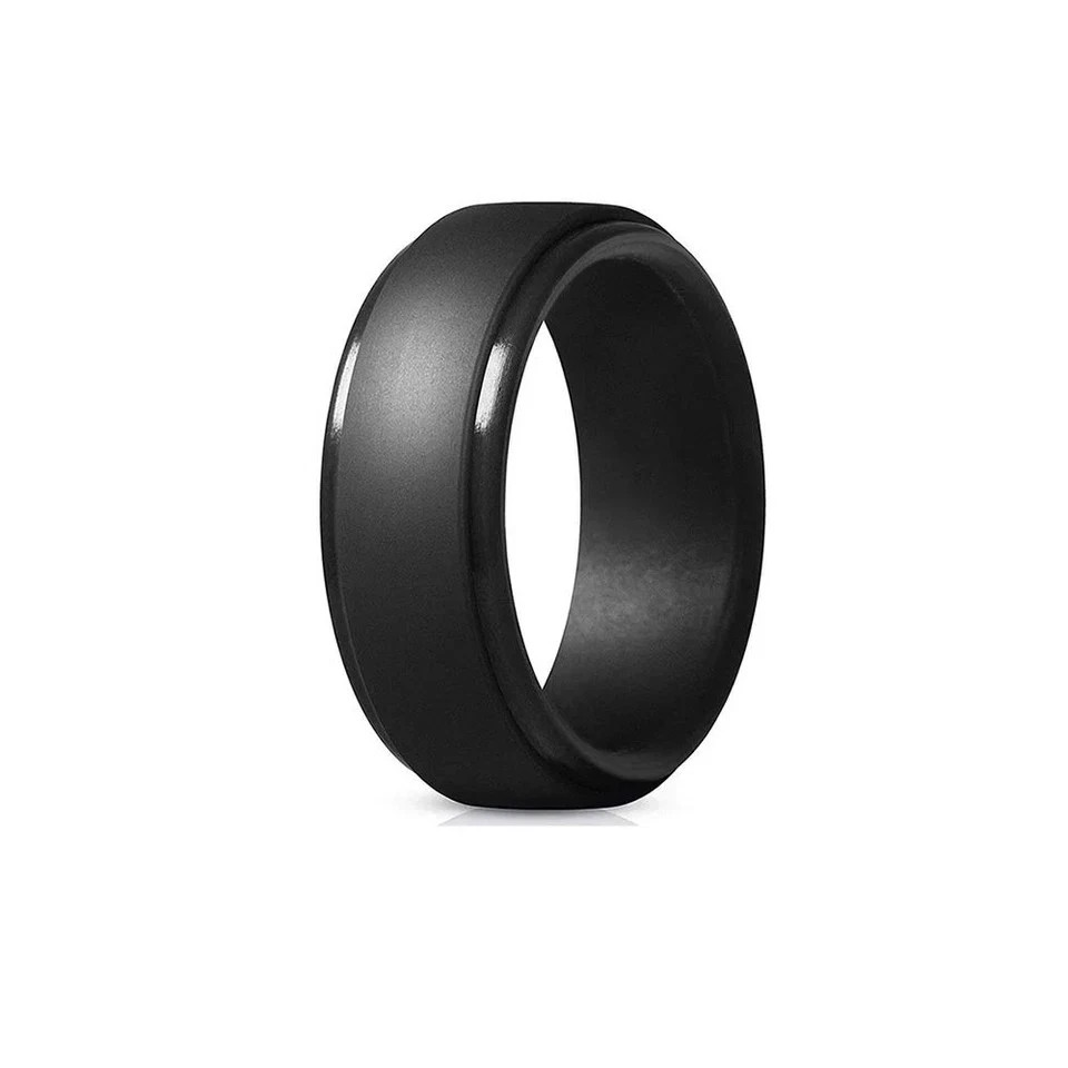Silicone Flexible Wedding Ring Engagement Rubber Band Sport Gym Men Women