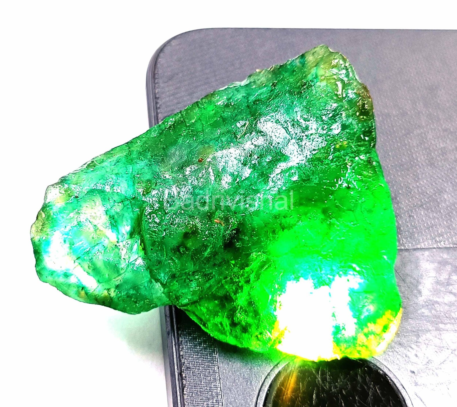 82 Ct Natural Colombia Rough Green Emerald Certified (Color Dyed) Gemstone EKT