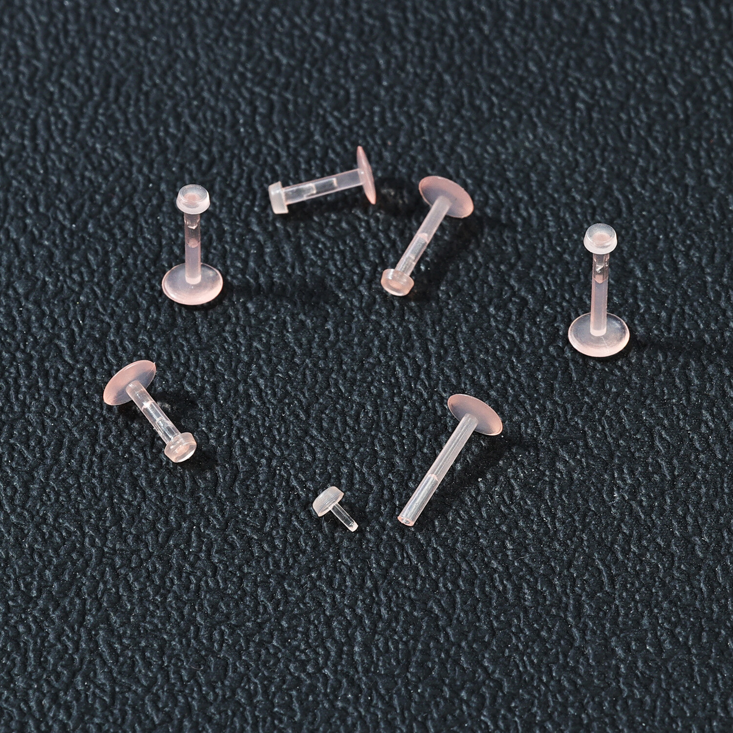 9Pcs Clear Acrylic Retainer Lip Rings Nose Stud Ear Helix Tragus Labret Piercing