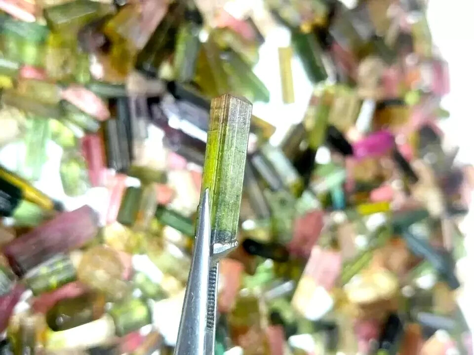 Natural 100 Ct Bi-Color/Multicolor Tourmaline Pencil Rough Lot Loose Gemstone