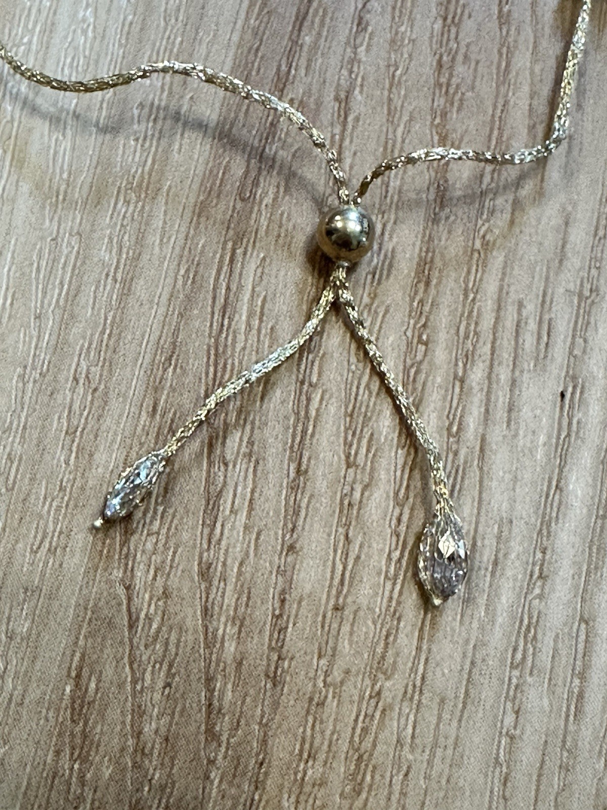 Golden Clef 10 KT Woven Gold Crystal Adjustable Slider Bracelet FAST SHIPPING