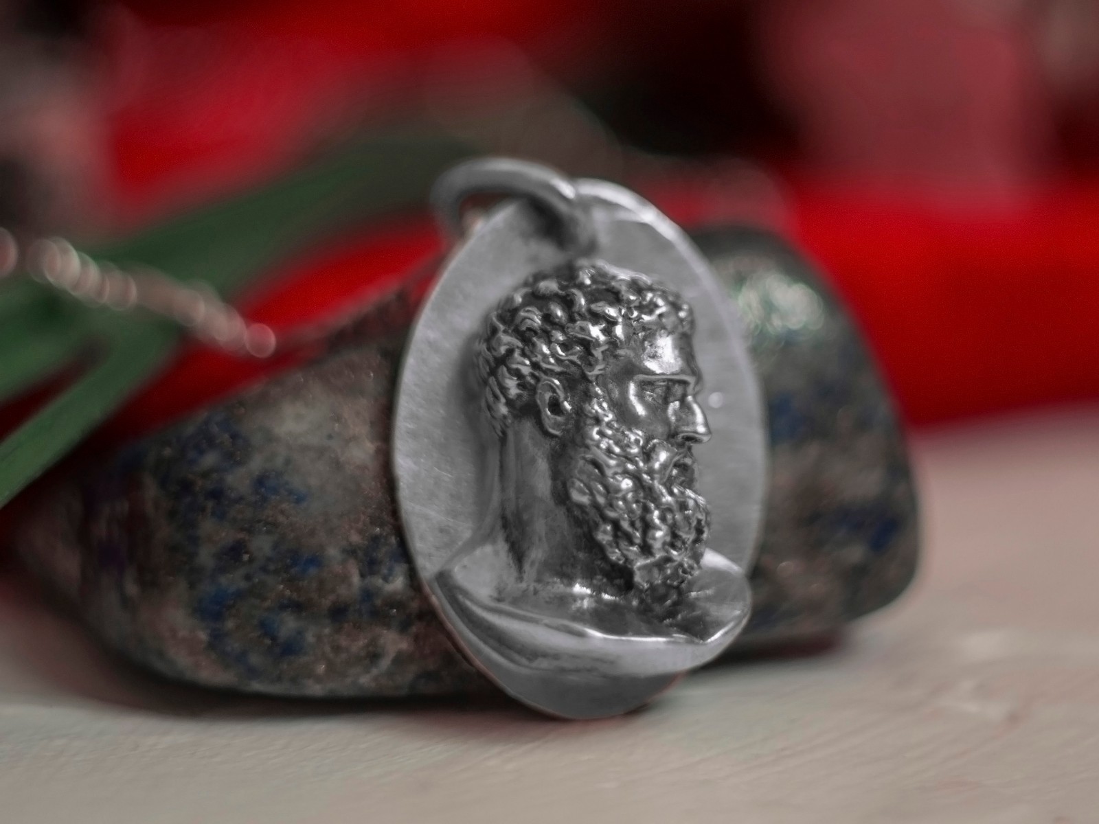 Heracles Bronze/Silver Necklace, Hercules Myths Pendant, Ancient Greek Jewelry