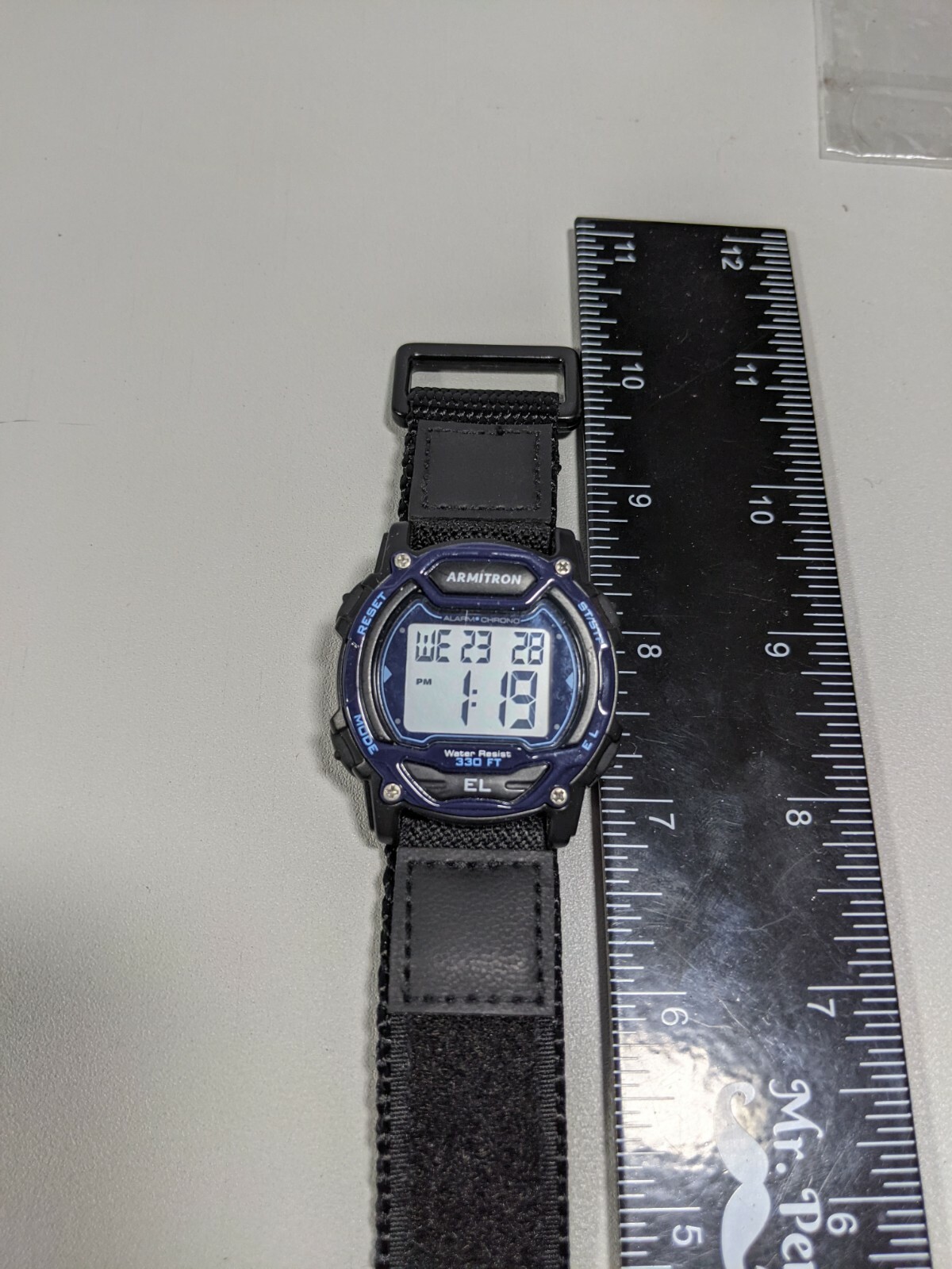Armitron Digital Alarm Timer Chrono Date Day Indicator Light Up Watch Canvas