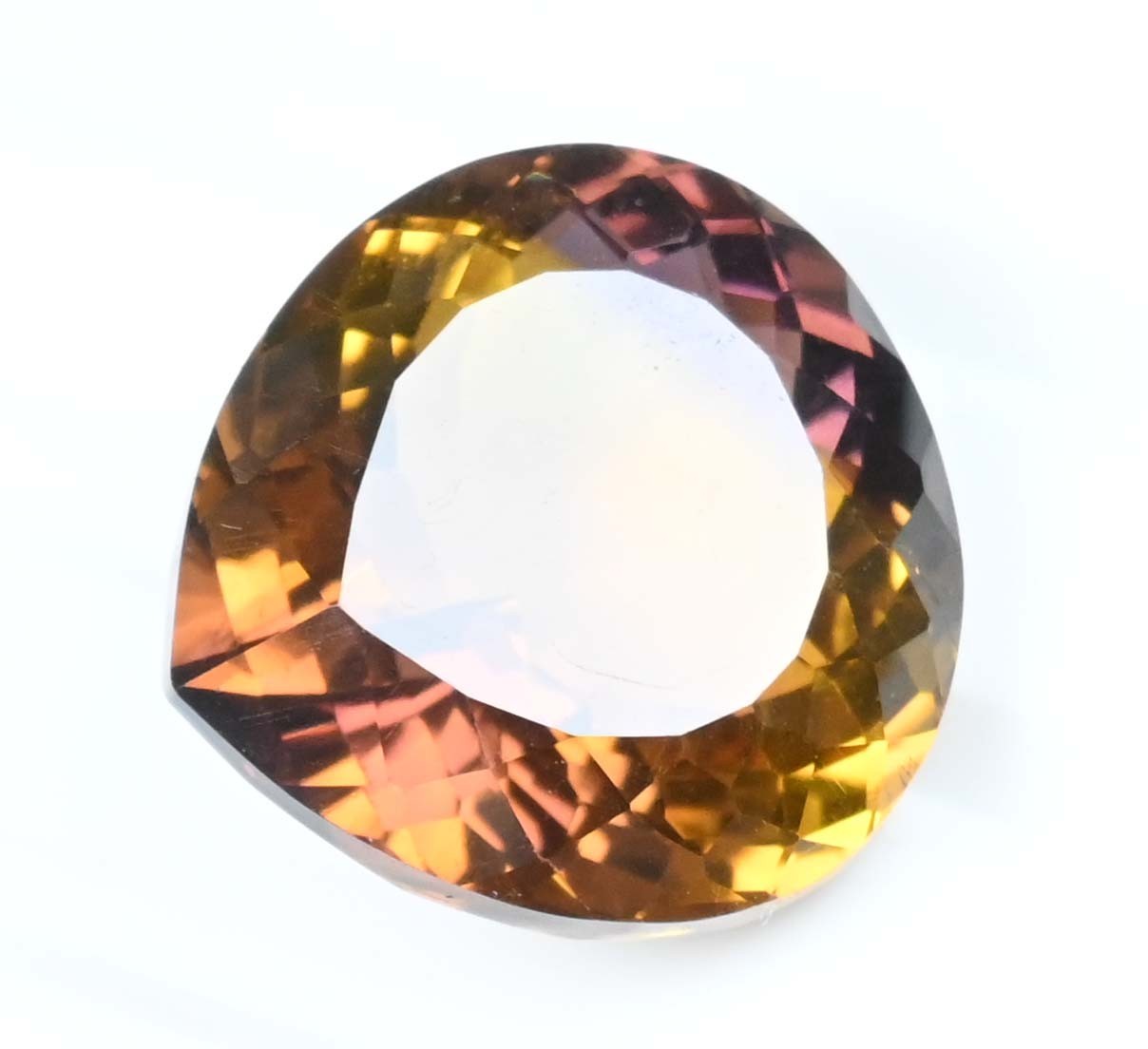 20.00 Ct Natural Bi-Color Ametrine Pear Untreated Certified Flawless Gemstone