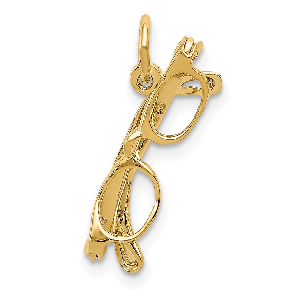 14k Yellow Gold Moveable Glasses Charm Pendant for Women 0.82g