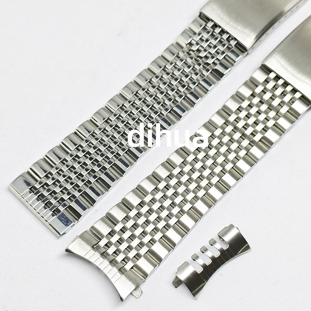 Vintage Rice Bead Metal Bracelet 18mm 20mm 22mm Stainless Steel Watch Band Strap