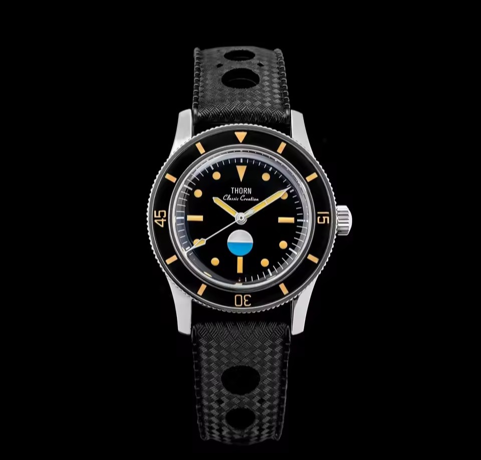 Thorn 38mm fifty 50 fathoms Titanium PT5000 4hz Movement Automatic dive watch