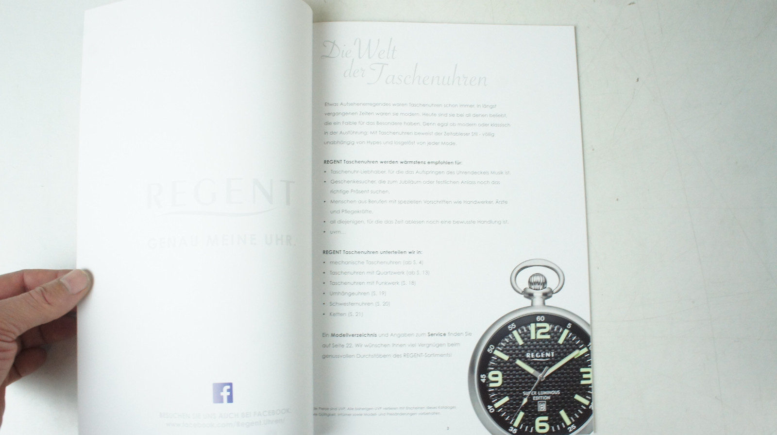 Regent Taschenuhren 2018/19 genau meine Uhr Chronographkatalog Edel B11176