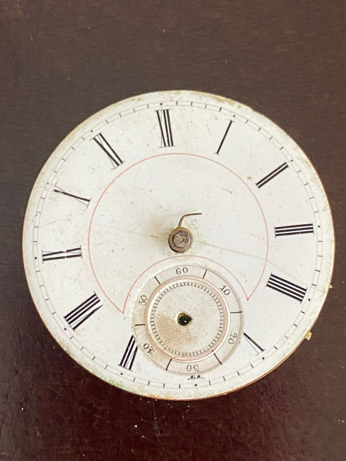 VINTAGE 41.2MM SWISS POCKET WATCH MOVEMENT, KEY WIND/KEY SET, NO KEY, RUNNING