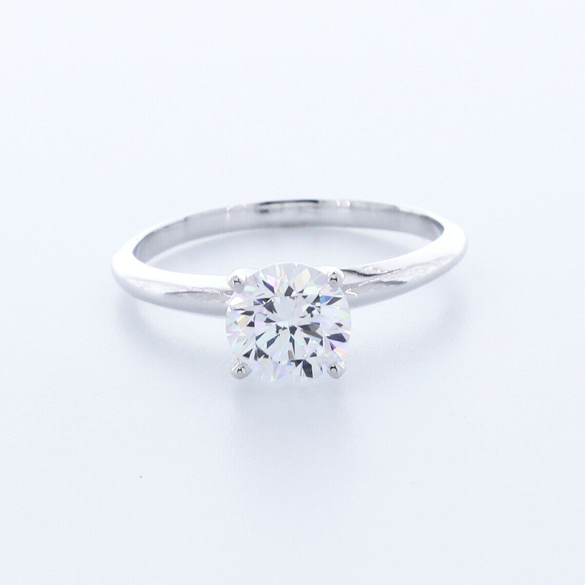 1.3CT Natural Diamond D/VS2 Very Good Cut Round Brilliant 14K White Gold Four-Pr