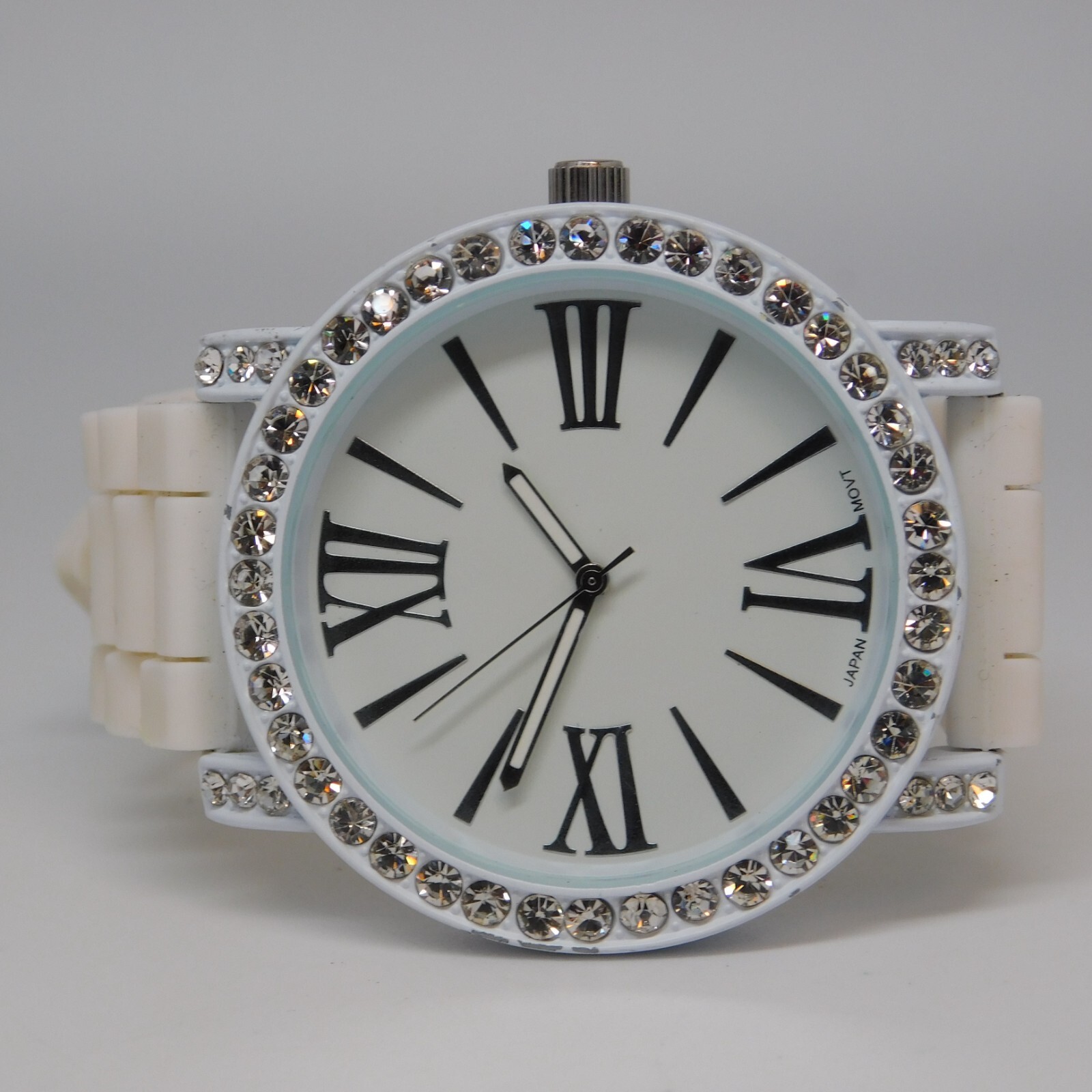 Accutime Watch Corp. White Tone Quartz Analog Women’s Watch New Battery