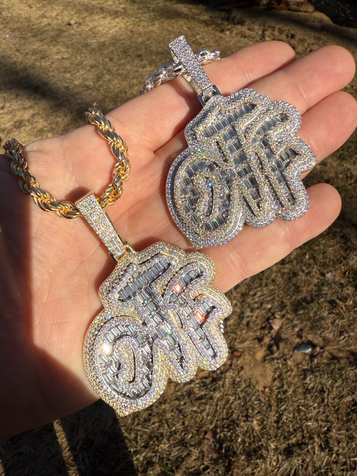 MOISSANITE 925 Silver / Gold Only The Family OTF Iced Hip Hop Necklace Pendant