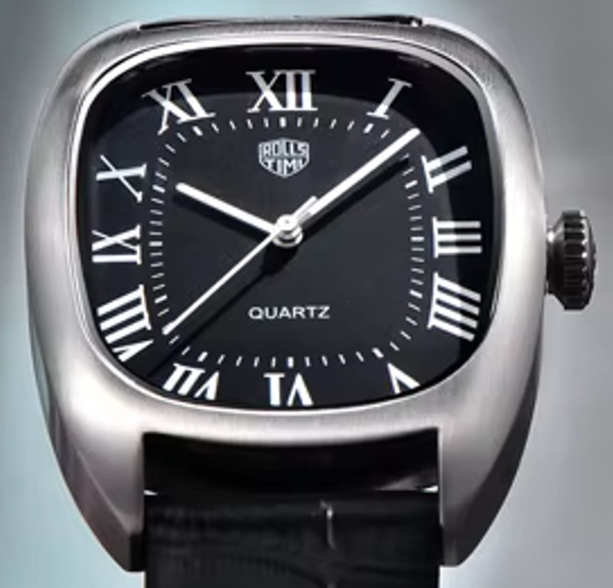 RollsTimi RT7904 Classic Tonneau Luxury Dress 36mm 5ATM Leather Strap Seiko VH31