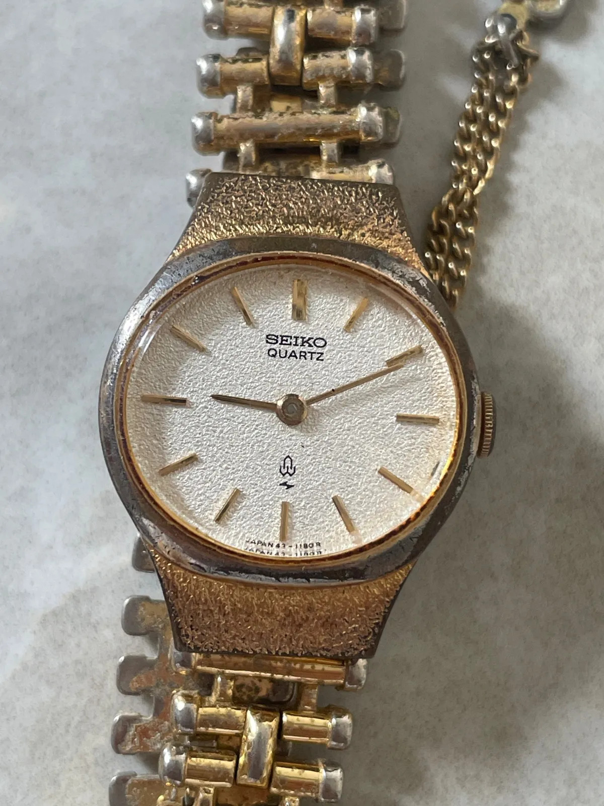 SEIKO 43-5000 Quartz Wristwatch Vintage Watch White Dial