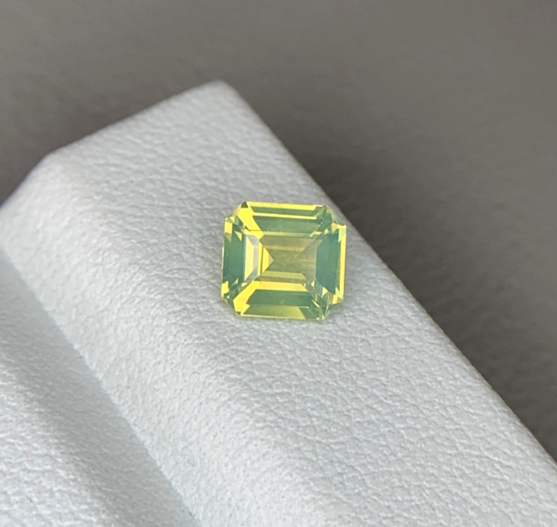 1.10ct Natural Chrysoberyl SQ 6mm Cream Yellow Green Milky Color 100% Genuine
