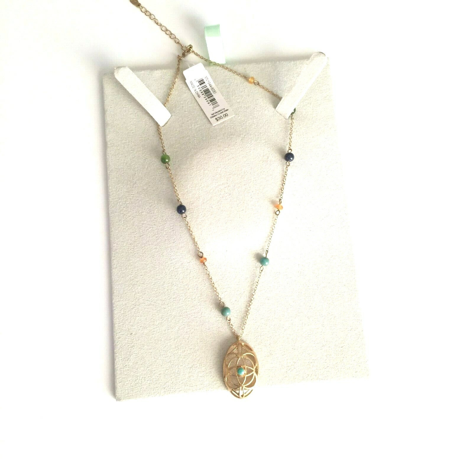 ADRIENNE VITTADINI NECKLACE Multi Colored Beads Gold Costume Jewelry Fashion NWT
