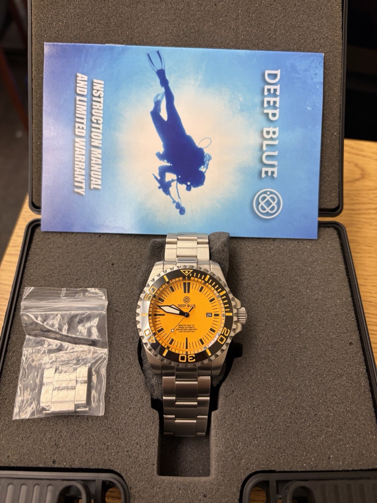 DEEP BLUE MASTER 2000 Orange Lume Dial ETA 2824