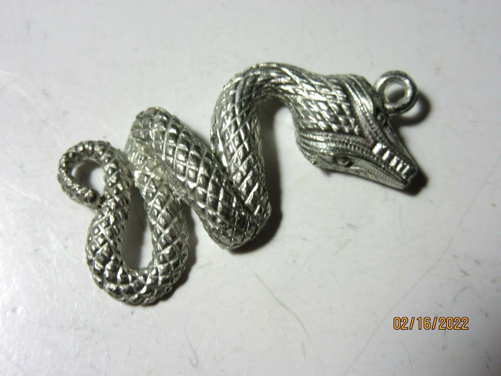 2 Pieces Pewter SNAKE Pendants 1 7/16 Inch Collectible Reiki PSP-1